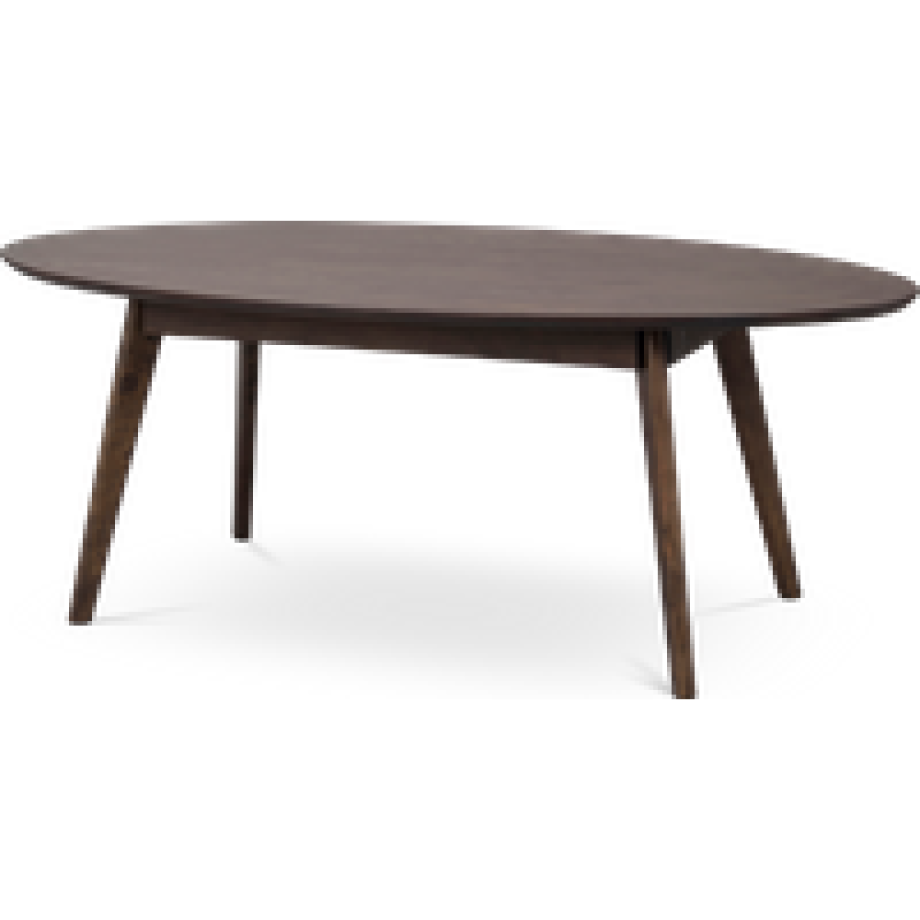 Yumi ovale houten salontafel donker hout - 130 x 65 cm afbeelding 1