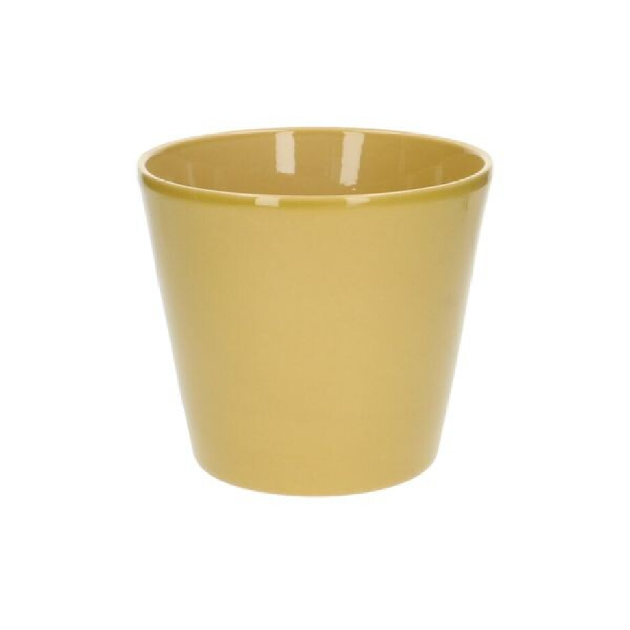 Bloempot, aardewerk, geel, Ø 17,5 cm afbeelding 1