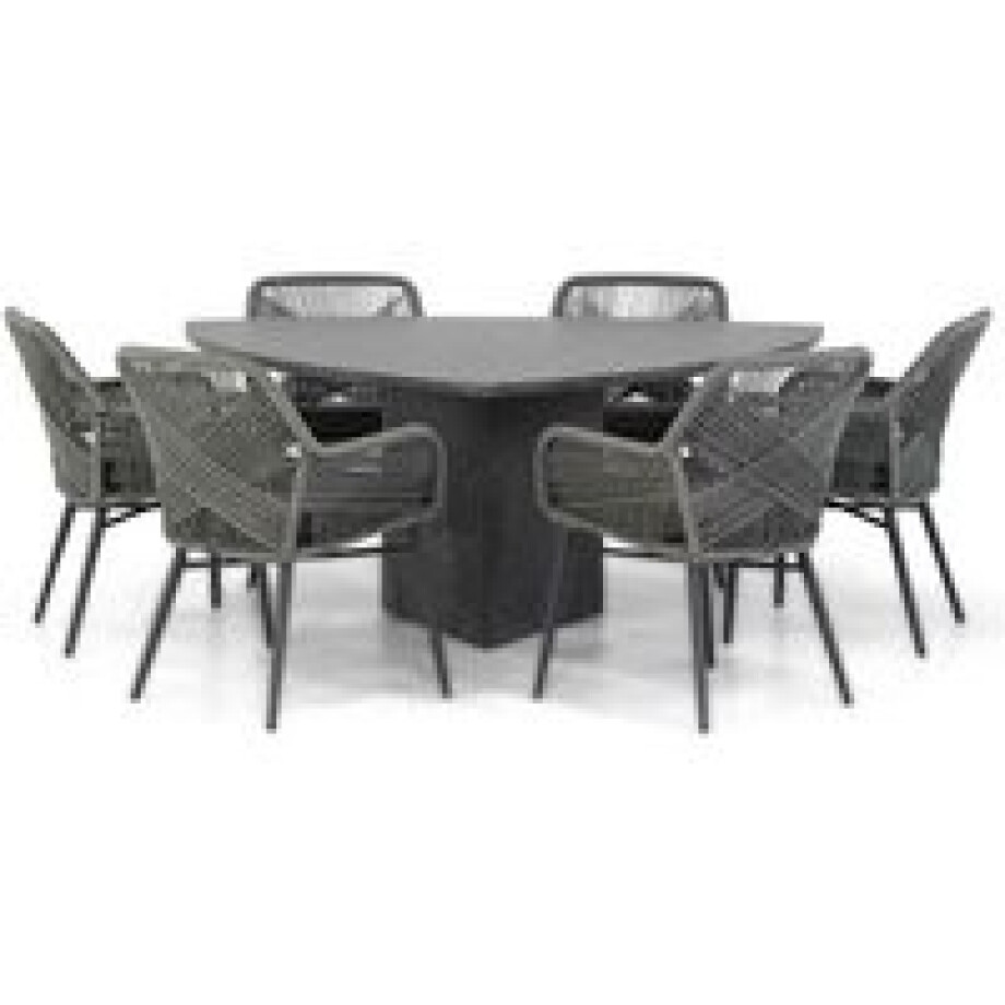 Lifestyle Advance/Graniet 170 cm triangel dining tuinset 7-delig afbeelding 1