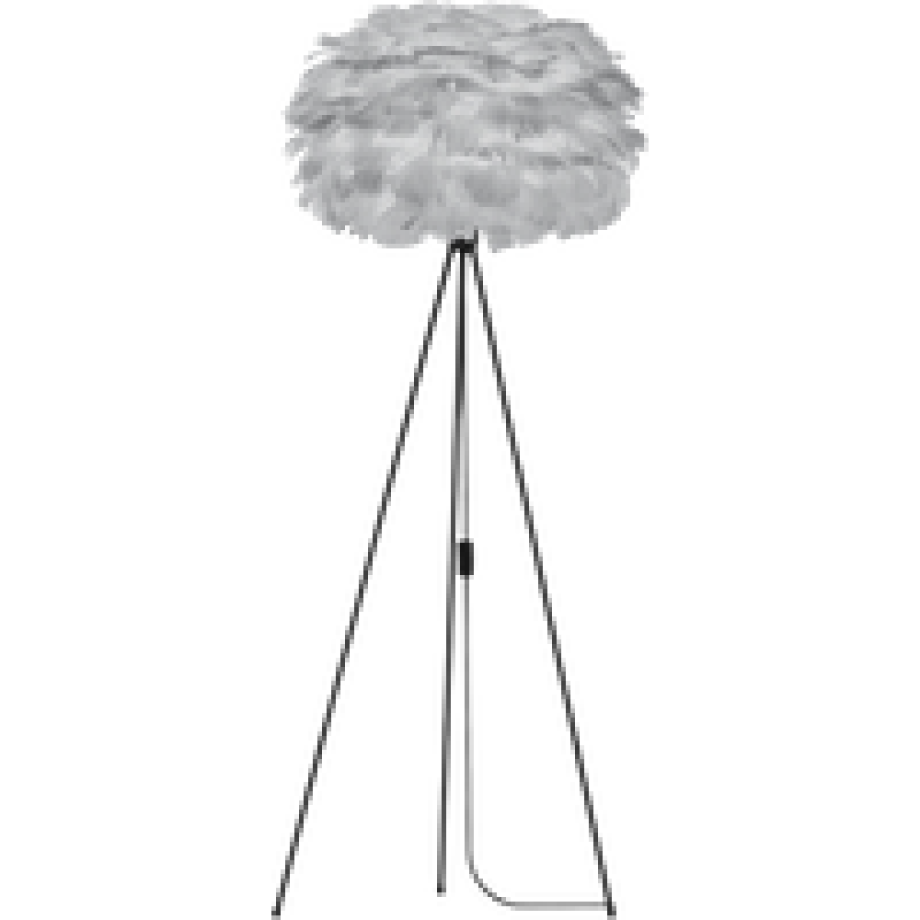 Eos Large vloerlamp light grey - met tripod zwart - Ø 65 cm afbeelding 