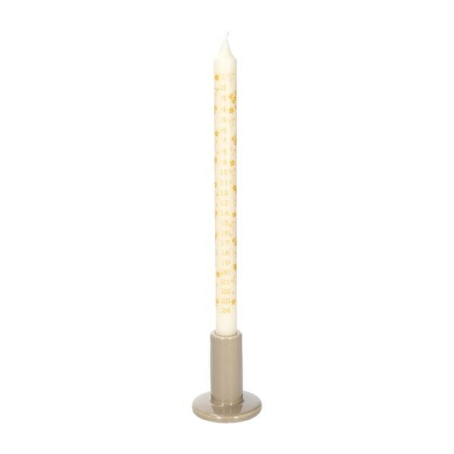 Kandelaar, porselein, hoog, lichtbruin afbeelding 1