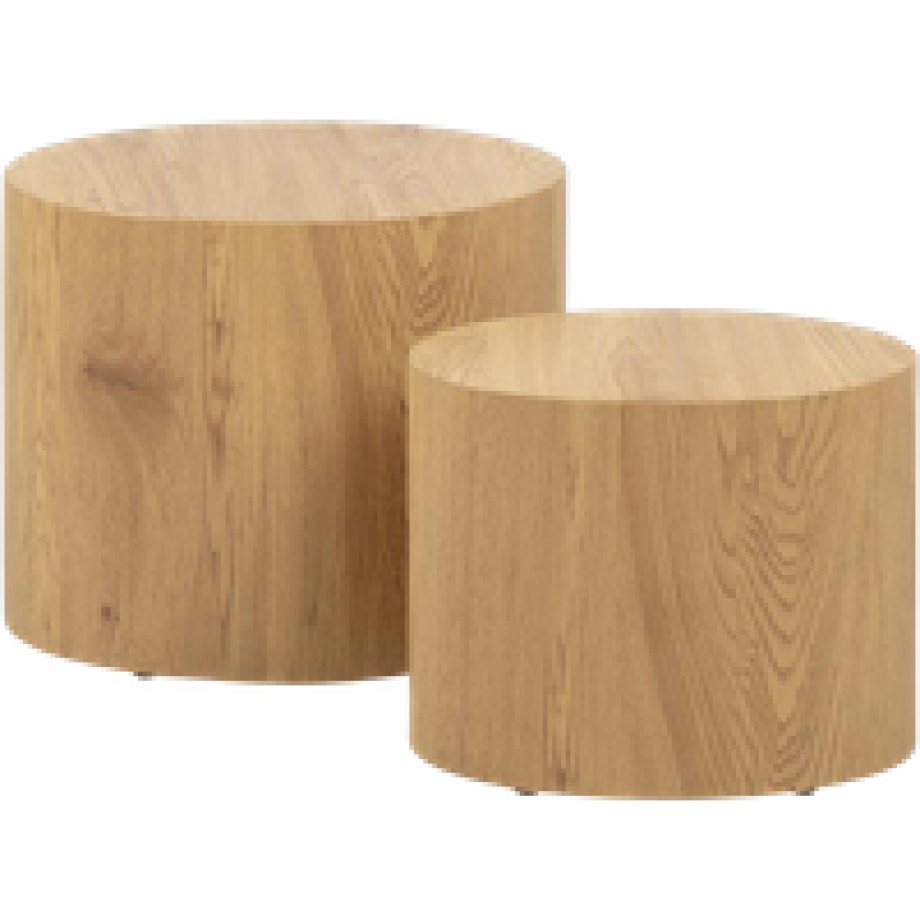 Rosanne houten salontafels naturel - set van 2 afbeelding 1