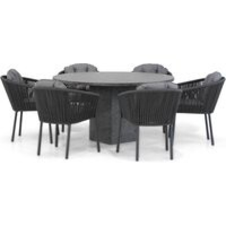 Santika Novita/Graniet 140 cm rond dining tuinset 7-delig Santika Novita/Graniet 140 cm rond dining tuinset 7-delig afbeelding 1