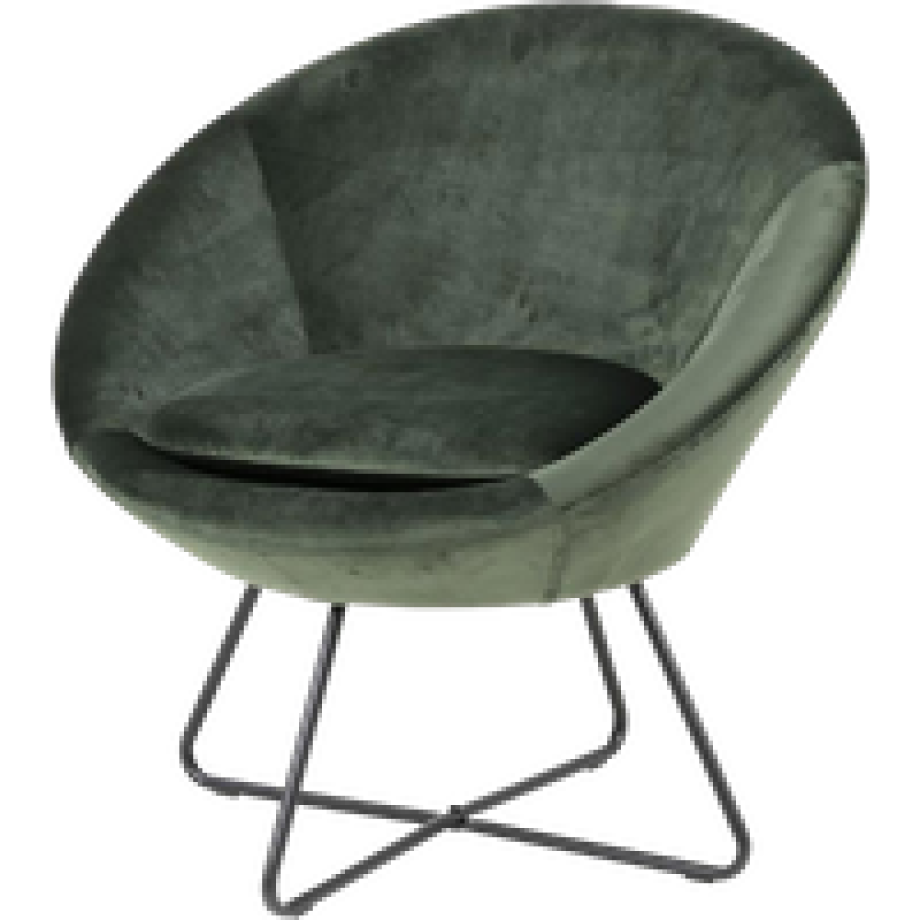 Merel velvet fauteuil donkergroen afbeelding 1