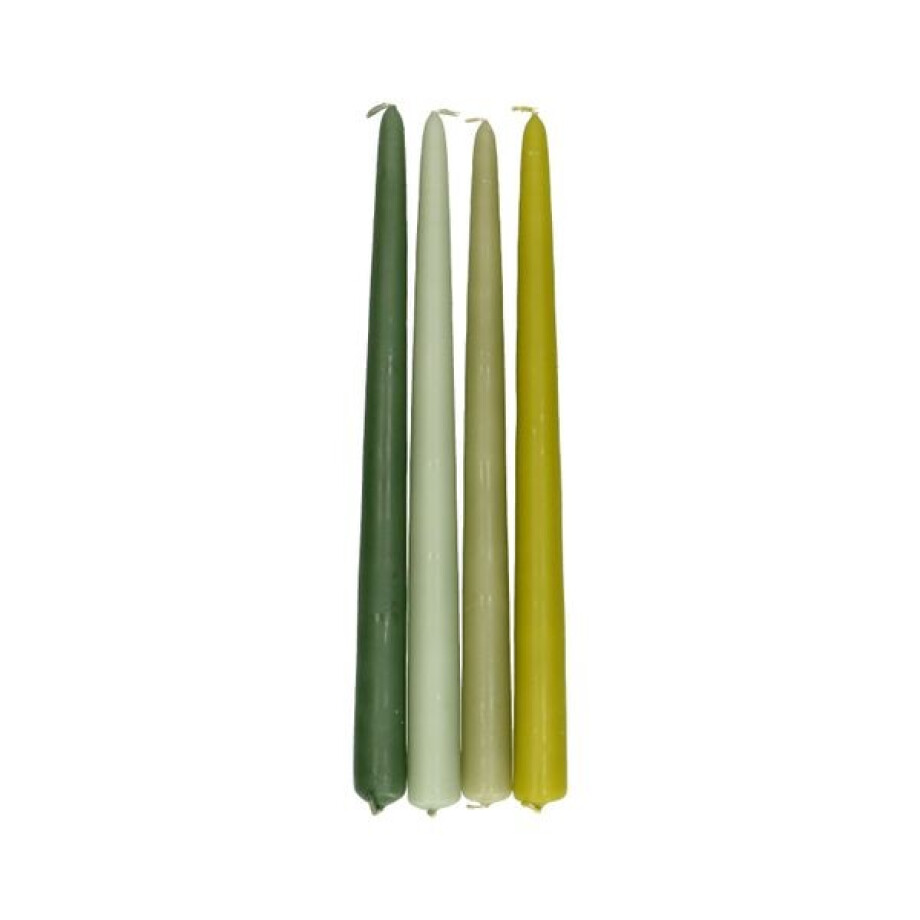 Kaarsen, set groen 4 stuks afbeelding 1