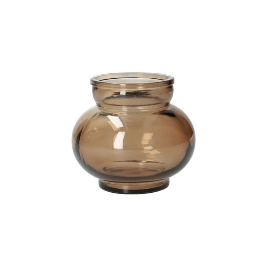 Bolvormige vaas, gerecycled glas, bruin, Ø11 cm Bolvormige vaas, gerecycled glas, bruin, Ø11 cm afbeelding 1