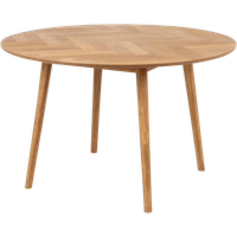 Senn houten eettafel naturel visgraat - Ø 120 cm afbeelding 1