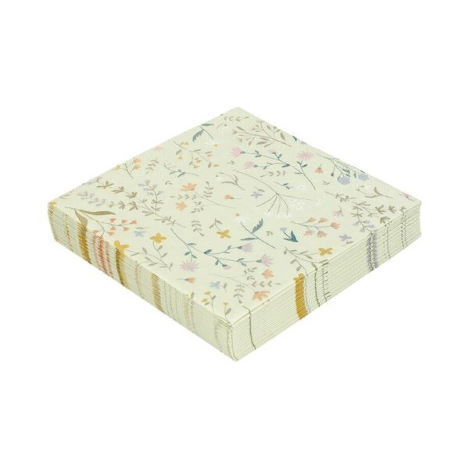 Servetten, papier, veldbloemen, 33 x 33 cm, 20 stuks afbeelding 1