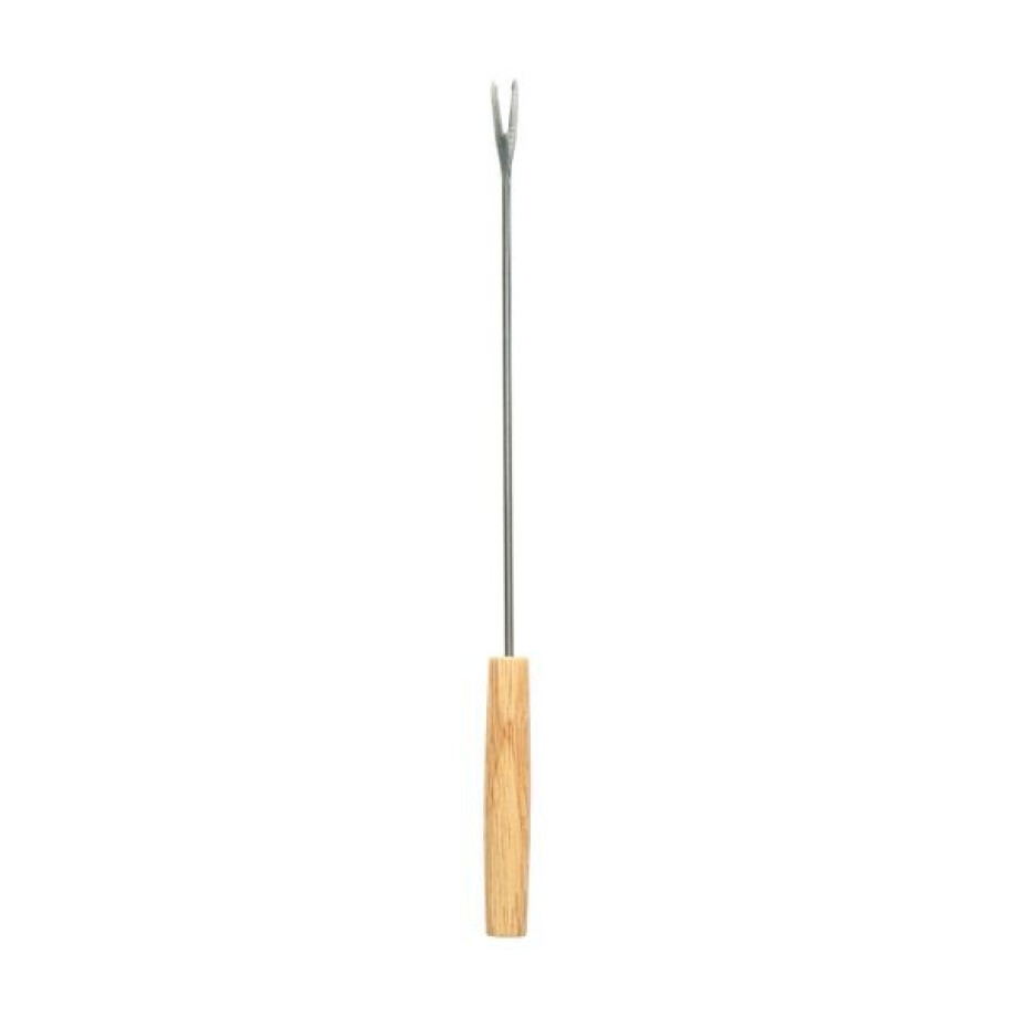 Fonduevork, rvs met houten handvat Fonduevork, rvs met houten handvat afbeelding