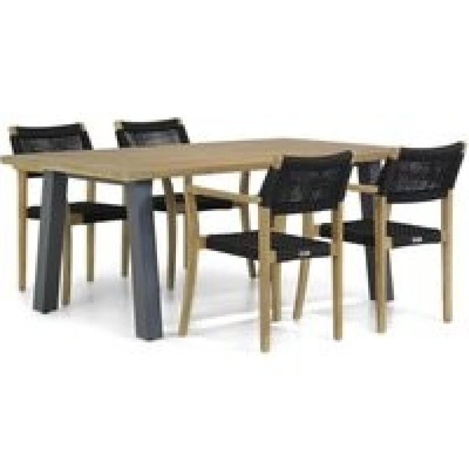 Lifestyle Dallas/Glasgow 180 cm dining tuinset 5-delig afbeelding 1
