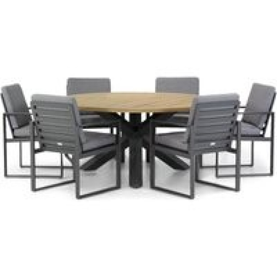 Santika Zaga/Rockville 160 cm dining tuinset 7-delig Santika Zaga/Rockville 160 cm dining tuinset 7-delig afbeelding 1