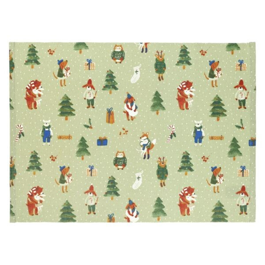 Placemat, GOTS bio-katoen, winterbos,  35 x 50 cm afbeelding 1