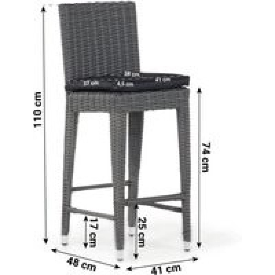 Garden Collections York barchair off black afbeelding 1