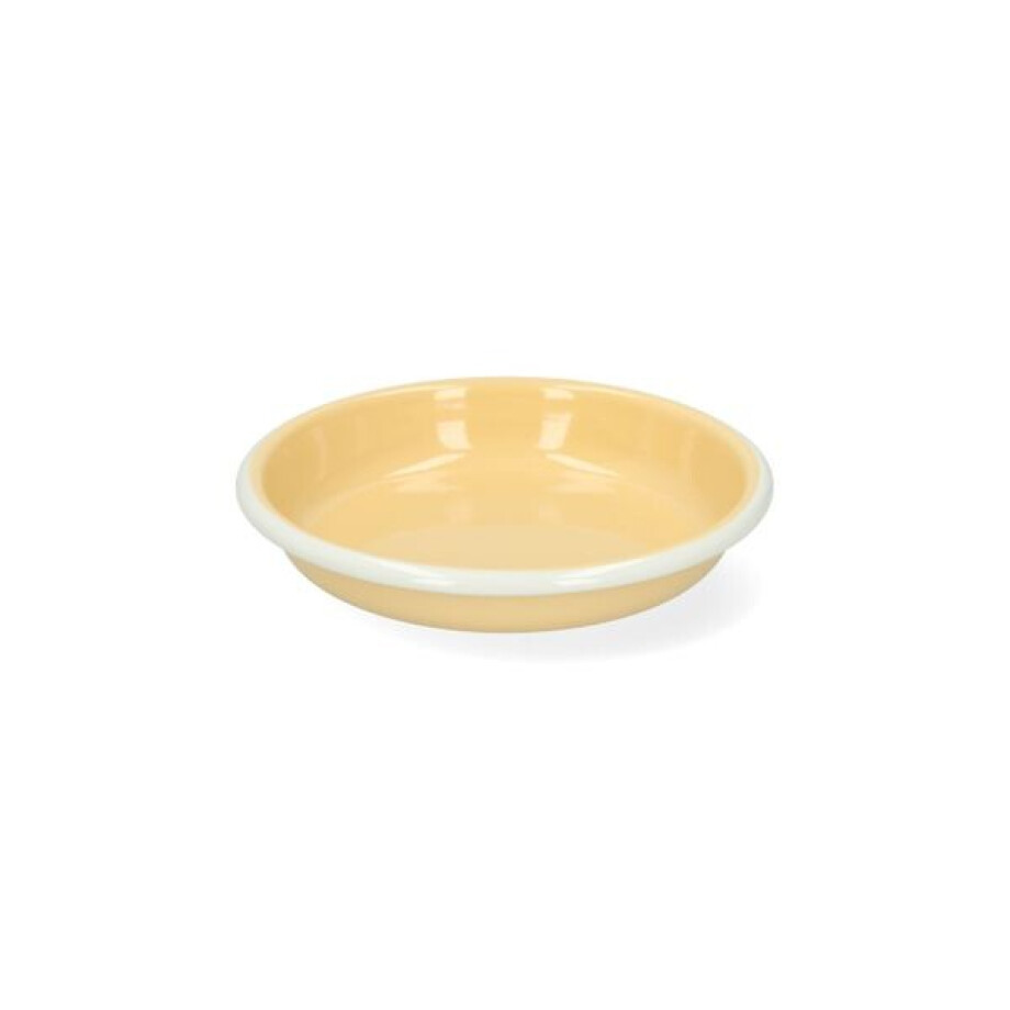 Bord diep, emaille, lichtgeel/wit, Ø14 cm Bord diep, emaille, lichtgeel/wit, Ø14 cm afbeelding 1