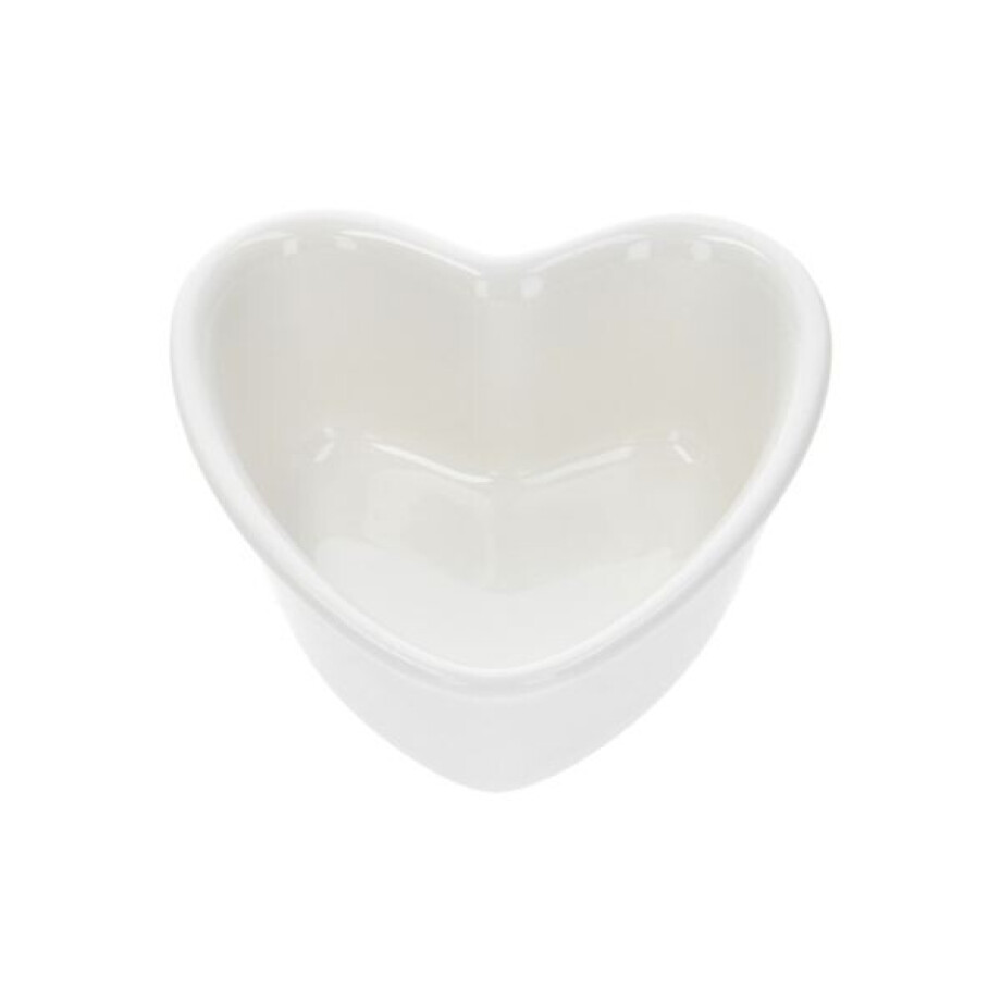 Diep schaaltje, porselein, hartvorm, Ø9 x 4 cm afbeelding 1