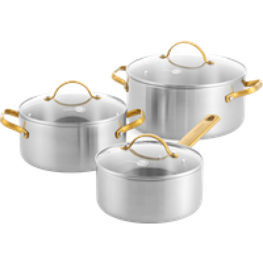 Greenpan Padova Reserve 3-ply Stainless Steel Kookpannenset 6-delig Greenpan Padova Reserve 3-ply Stainless Steel Kookpannenset 6-delig afbeelding