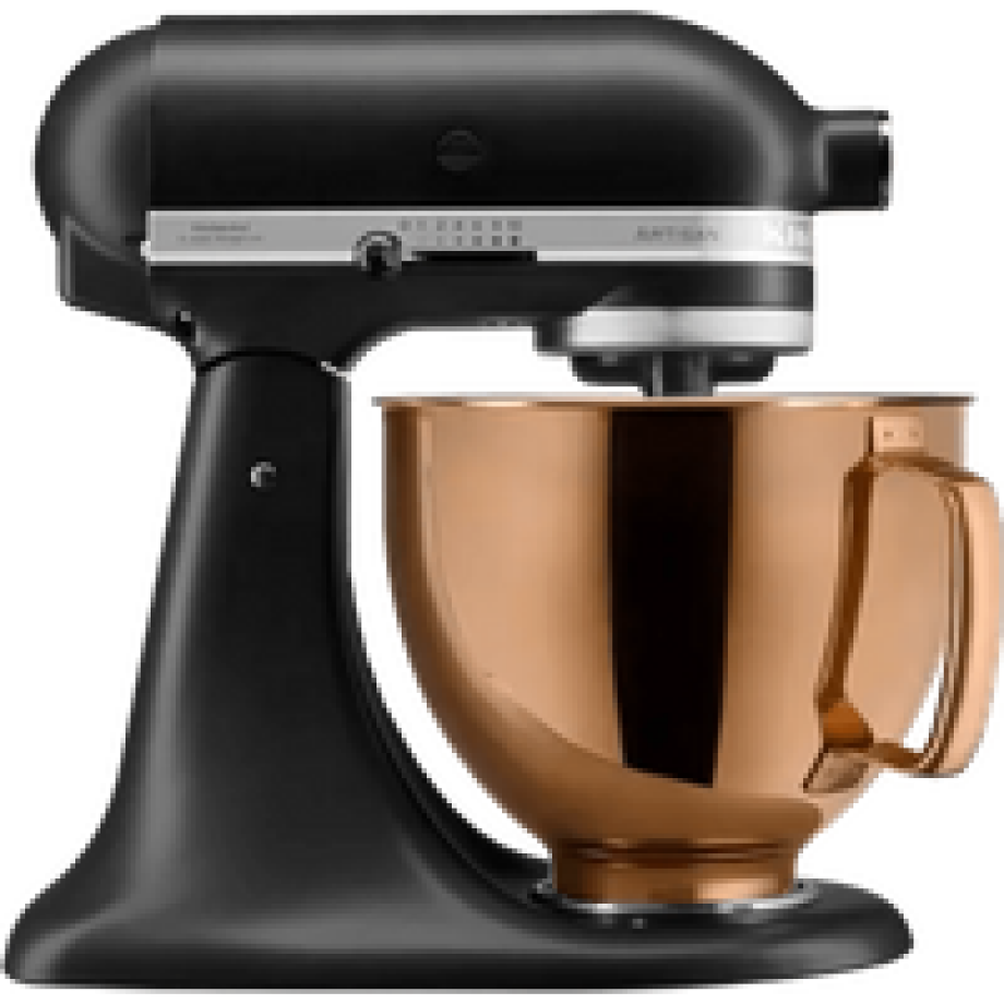 KitchenAid Artisan Mixer 5KSM125EBM Mat Zwart + Design Mengkom Koper afbeelding 