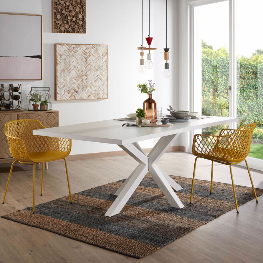 Kave Home Eettafel 'Argo' Wit, 200 x 100cm Kave Home Eettafel 'Argo' Wit, 200 x 100cm afbeelding