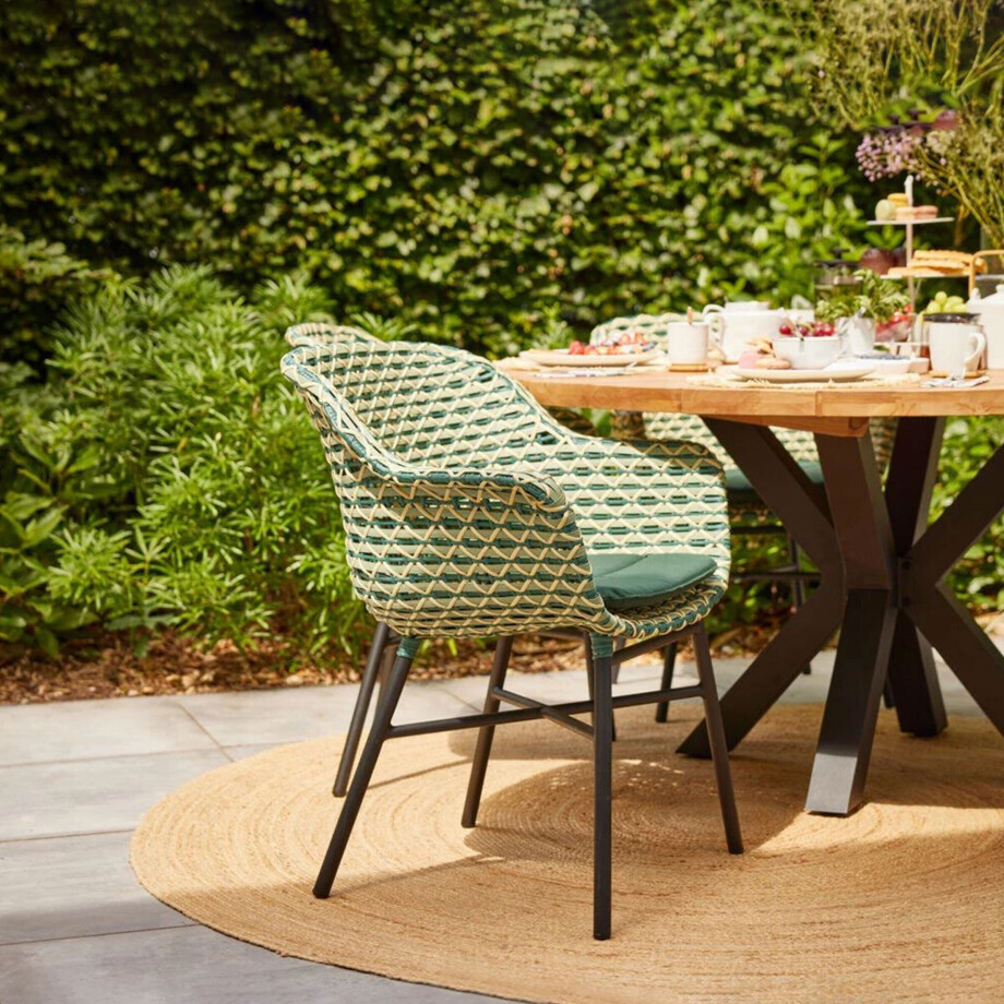 Hartman Tuinstoel 'Delphine' Wicker, kleur Groen Hartman Tuinstoel 'Delphine' Wicker, kleur Groen afbeelding 1