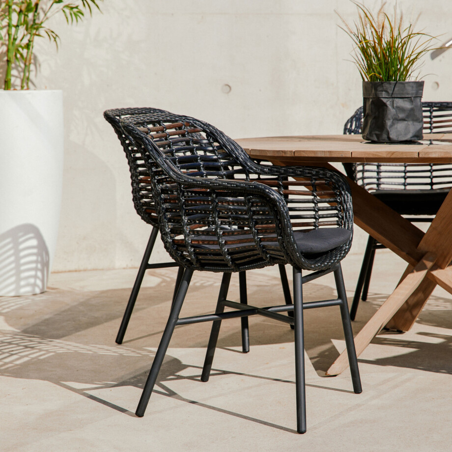 Hartman Tuinstoel 'Cecilia' Alu, kleur Zwart Hartman Tuinstoel 'Cecilia' Alu, kleur Zwart afbeelding 1