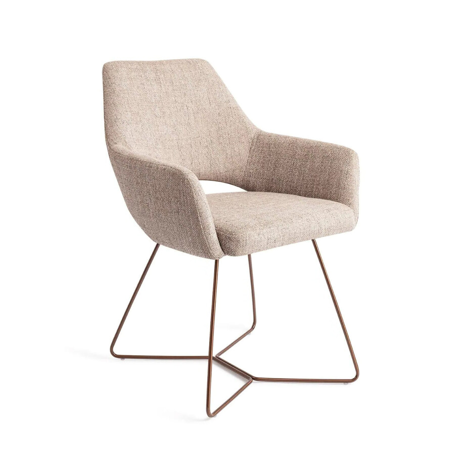 Jesper Home Eetkamerstoel 'Yanai' Beehive Rose Gold, kleur Biscuit Beach Jesper Home Eetkamerstoel 'Yanai' Beehive Rose Gold, kleur Biscuit Beach afbeelding 1