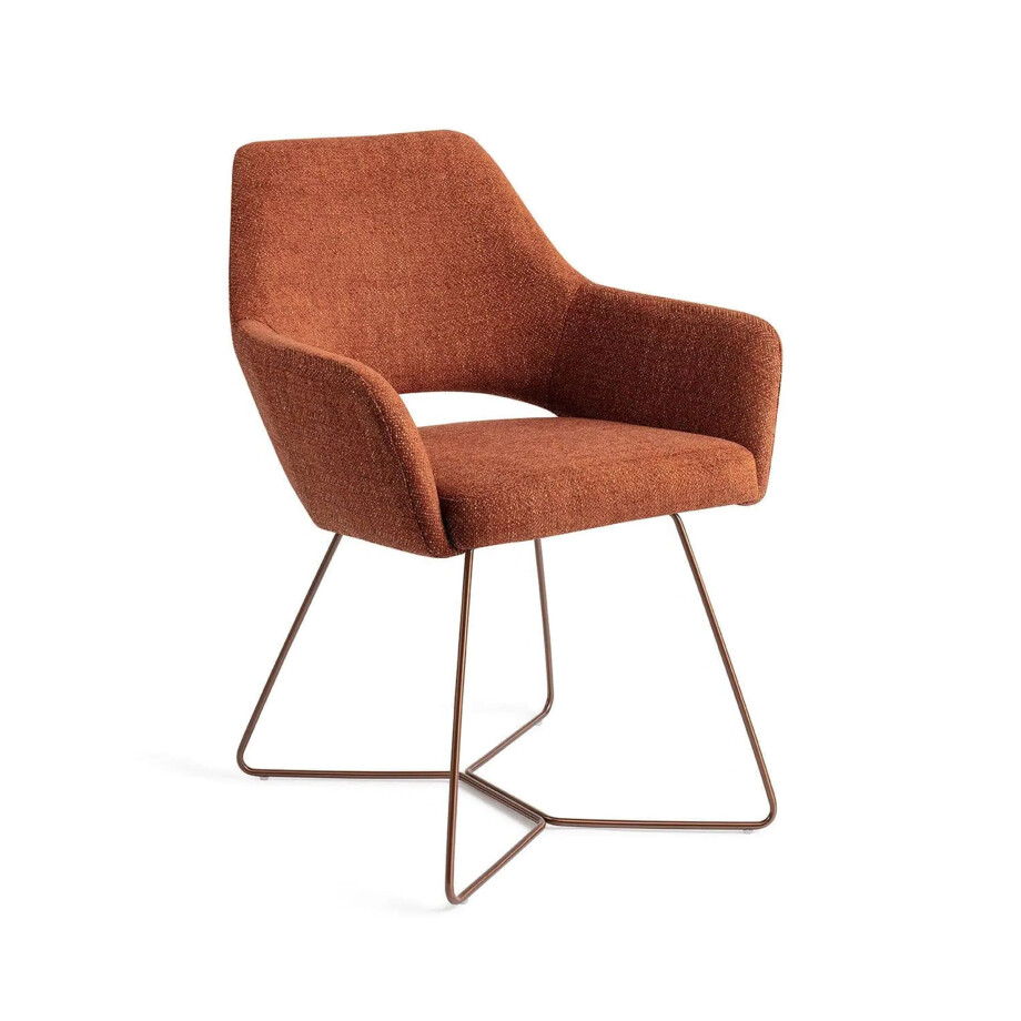 Jesper Home Eetkamerstoel 'Yanai' Beehive Rose Gold, kleur Tuscan Terra Jesper Home Eetkamerstoel 'Yanai' Beehive Rose Gold, kleur Tuscan Terra afbeelding 1