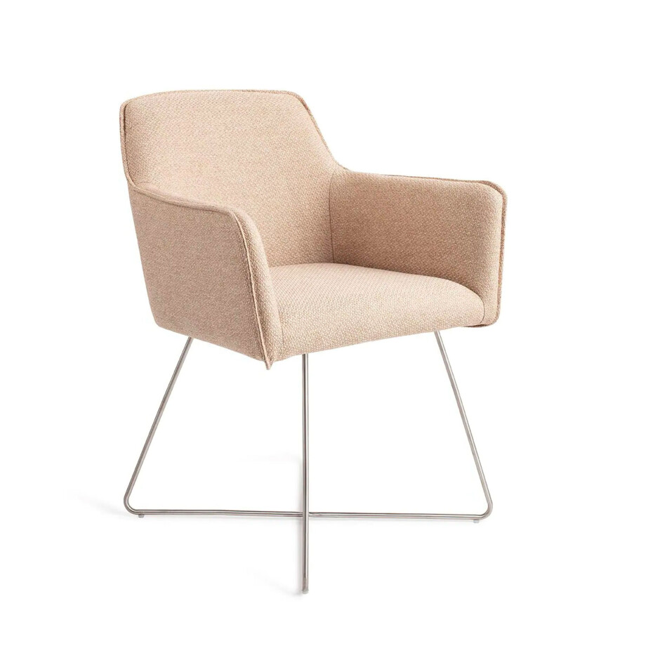 Jesper Home Eetkamerstoel 'Hofu' Cross Steel, kleur Wild Walnut Jesper Home Eetkamerstoel 'Hofu' Cross Steel, kleur Wild Walnut afbeelding 1