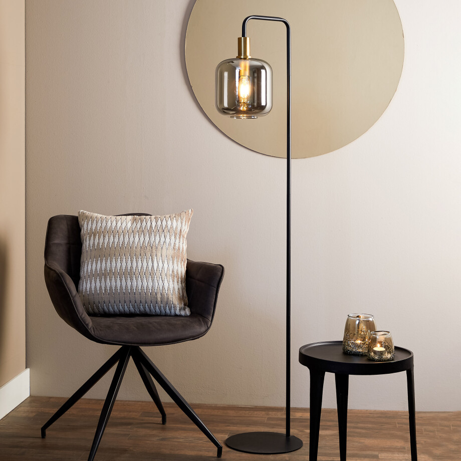 Light & Living Vloerlamp 'Lekar' kleur Antiek Brons/Smoke afbeelding 1