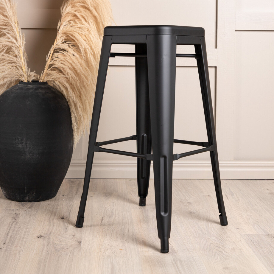 Nohr Barkruk 'Jerae' kleur Zwart (zithoogte 76cm) afbeelding 1