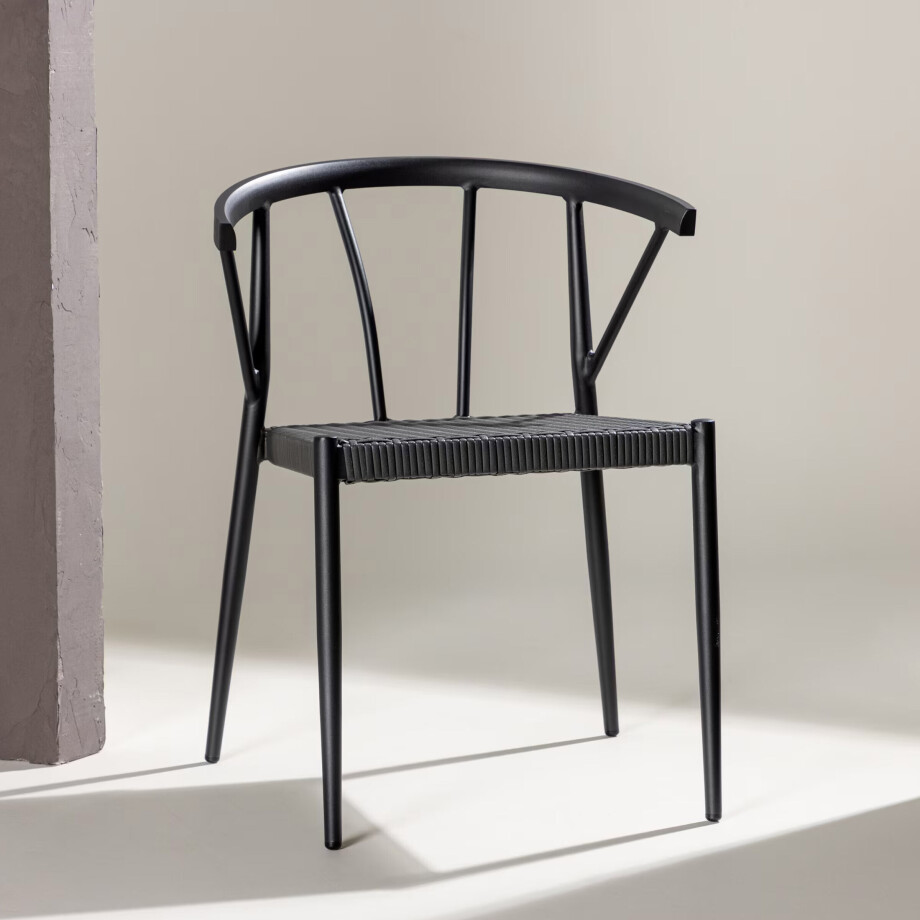 Nohr Tuinstoel 'Charlina' Wicker, kleur Zwart afbeelding 1