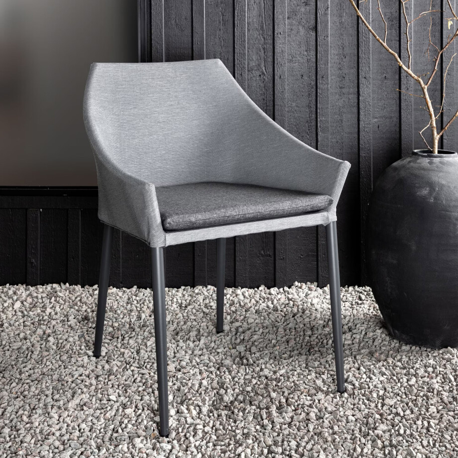 Nohr Tuinstoel 'Felica' kleur Zwart/Grijs Nohr Tuinstoel 'Felica' kleur Zwart/Grijs afbeelding 1