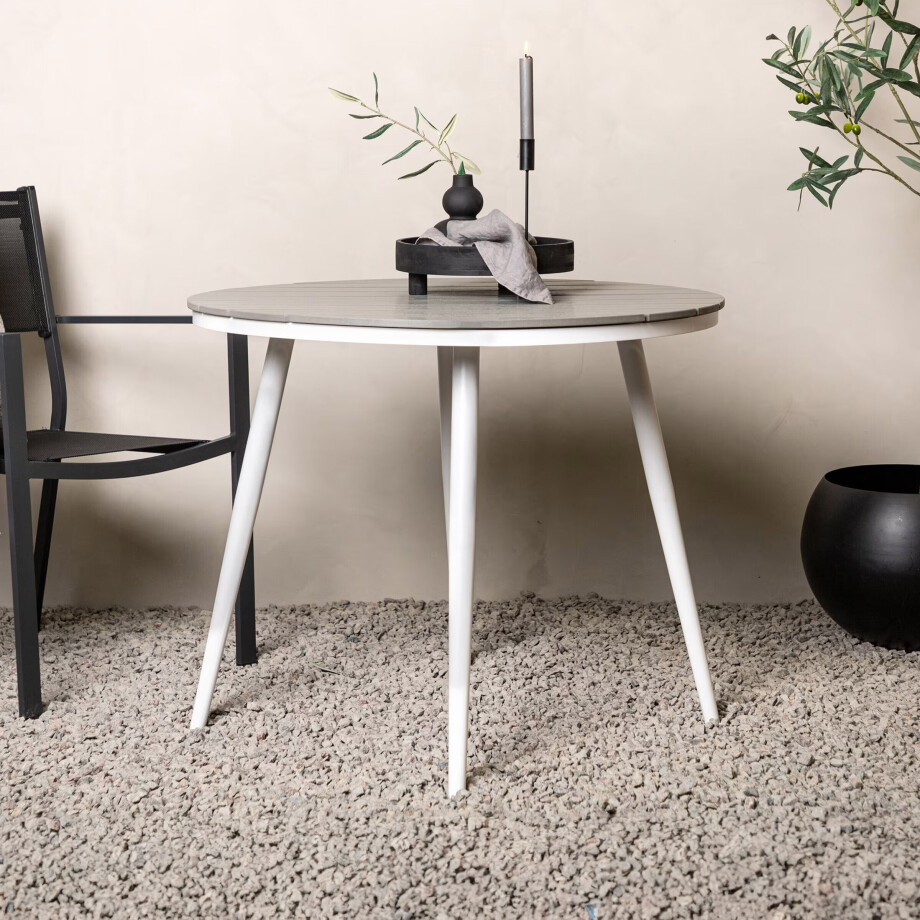 Nohr Ronde Bistrotafel 'Erikka' 90cm. kleur Wit/Grijs afbeelding 1