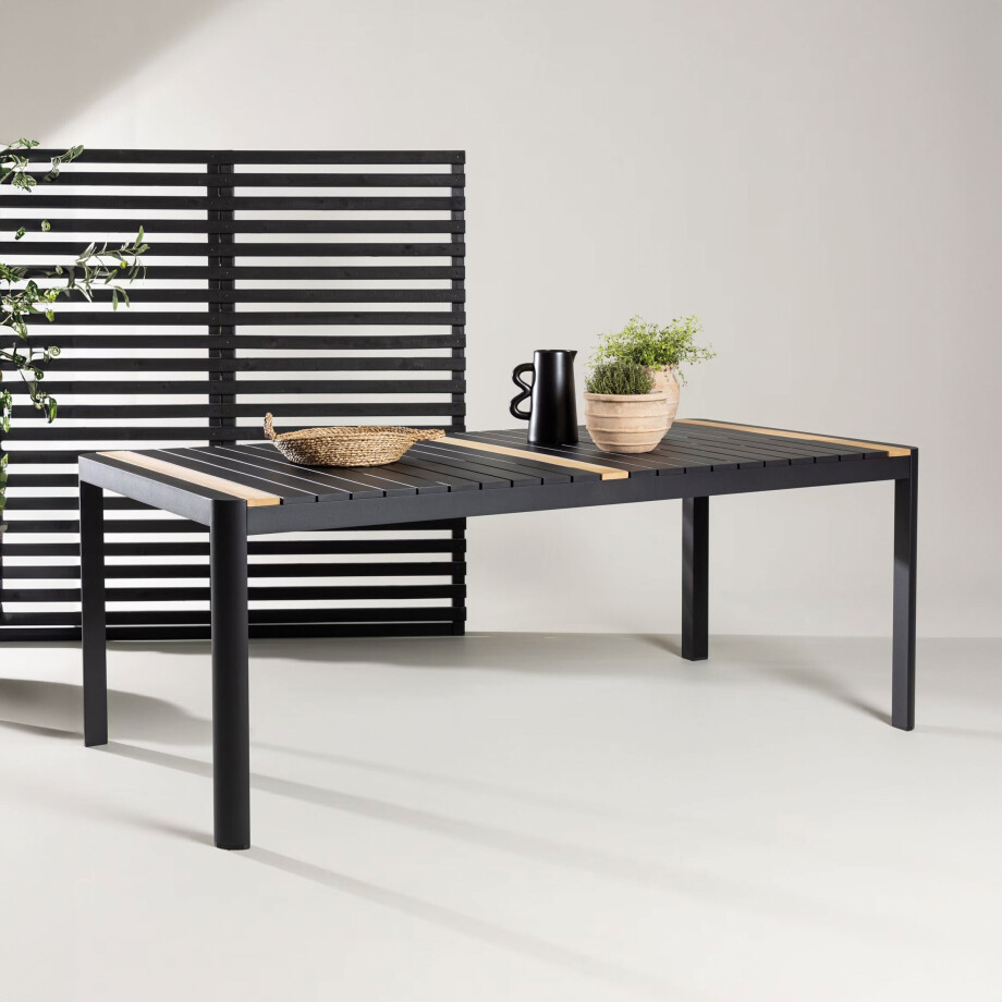 Nohr Tuintafel 'Lynnetta' 200 x 100cm, kleur Zwart Nohr Tuintafel 'Lynnetta' 200 x 100cm, kleur Zwart afbeelding 1