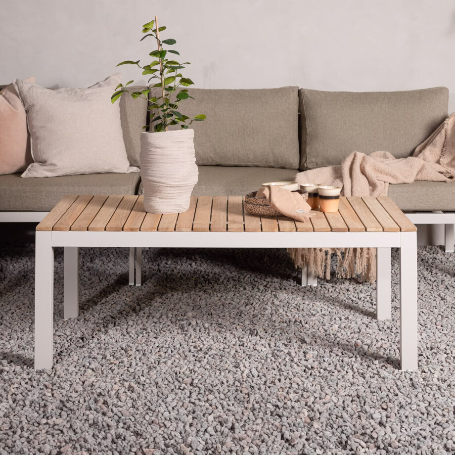 Nohr Loungetafel 'Markeia' Teakhout, 120 x 70cm, kleur Beige afbeelding 1