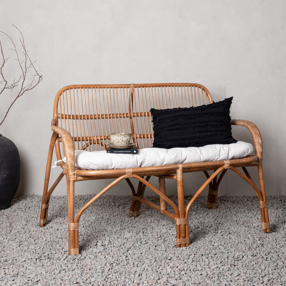 Nohr 2-zits Tuinbank 'Albany' Rotan, kleur Naturel Nohr 2-zits Tuinbank 'Albany' Rotan, kleur Naturel afbeelding 1