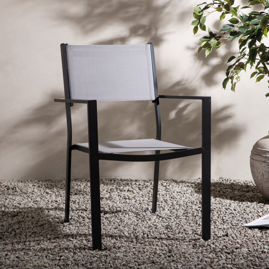 Nohr Tuinstoel 'Lasheka' kleur Zwart/Grijs Nohr Tuinstoel 'Lasheka' kleur Zwart/Grijs afbeelding 1