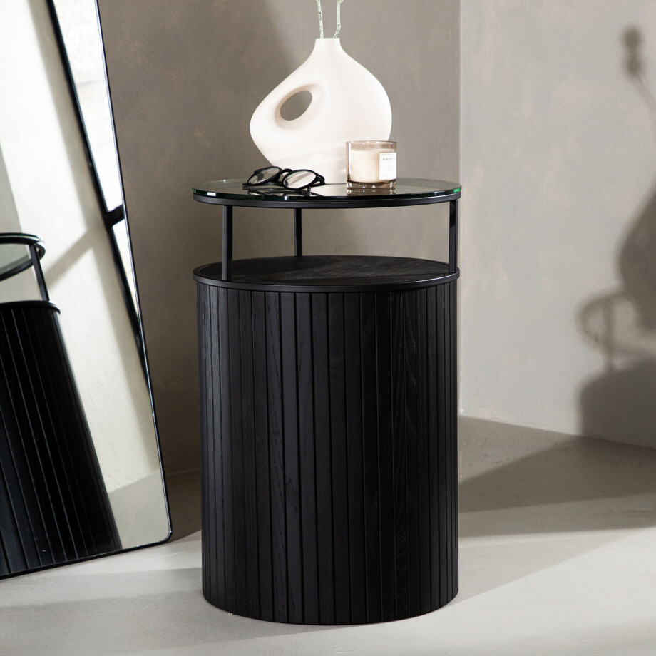 Nohr Ronde Bijzettafel 'Jilliam' Glas, 37cm afbeelding 1