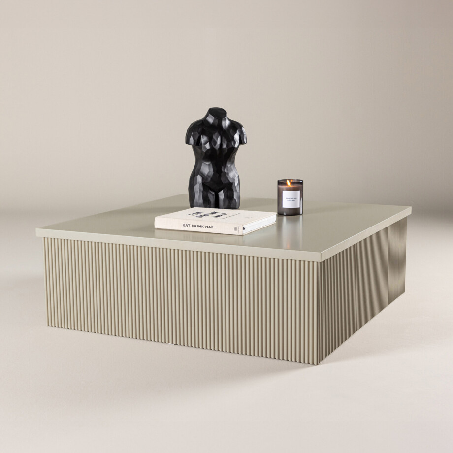 Nohr Vierkante Salontafel 'Mistina' MDF, 90 x 90cm, kleur Beige afbeelding 1