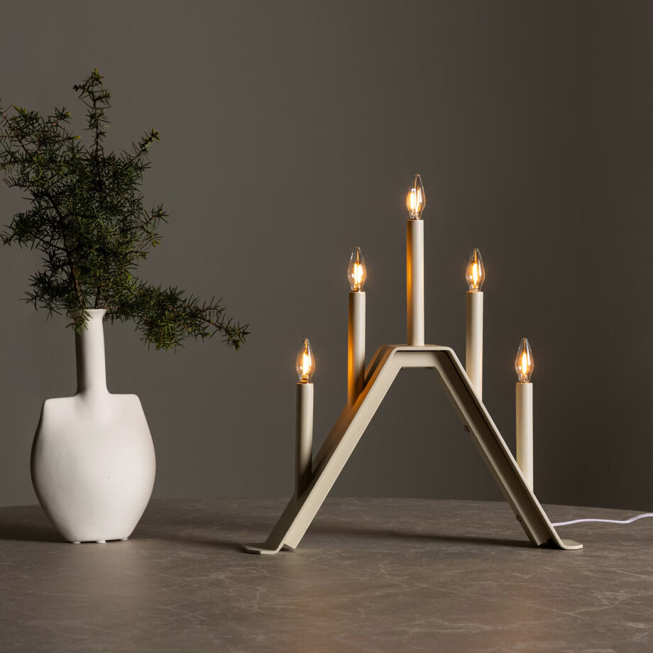 Nohr Kaarshouder/Tafellamp 'Barett' kleur Beige afbeelding 1