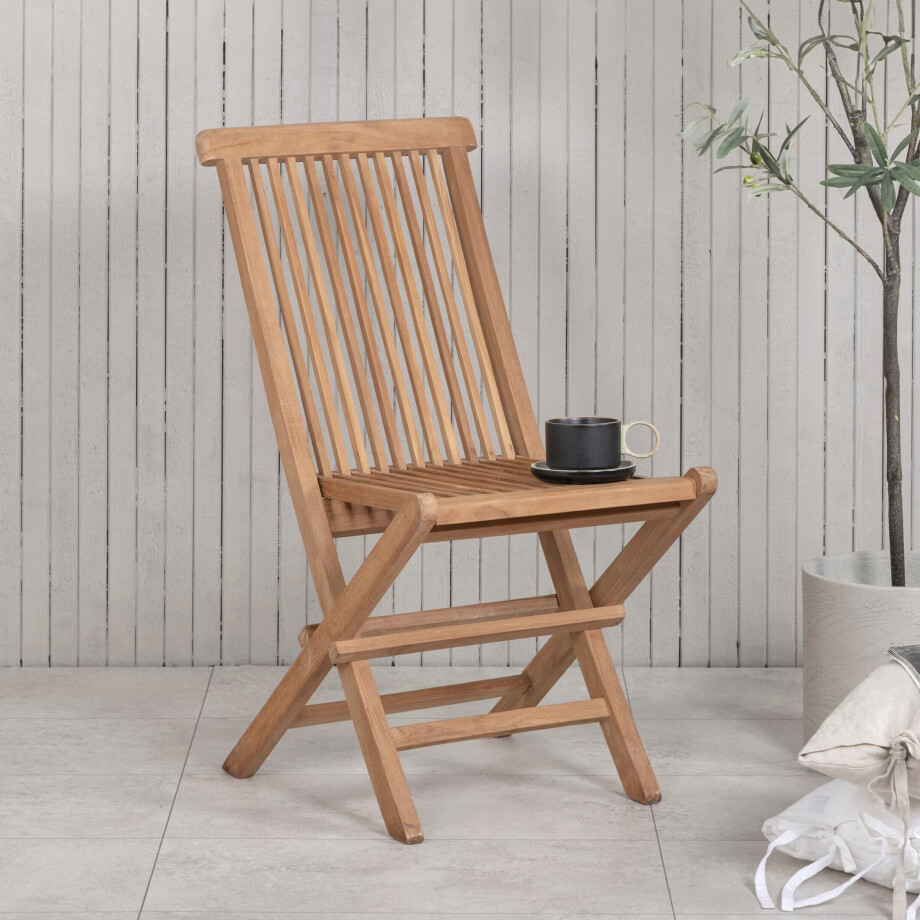 Nohr Inklapbare Tuinstoel 'Amberia' Teakhout, kleur Naturel afbeelding 1