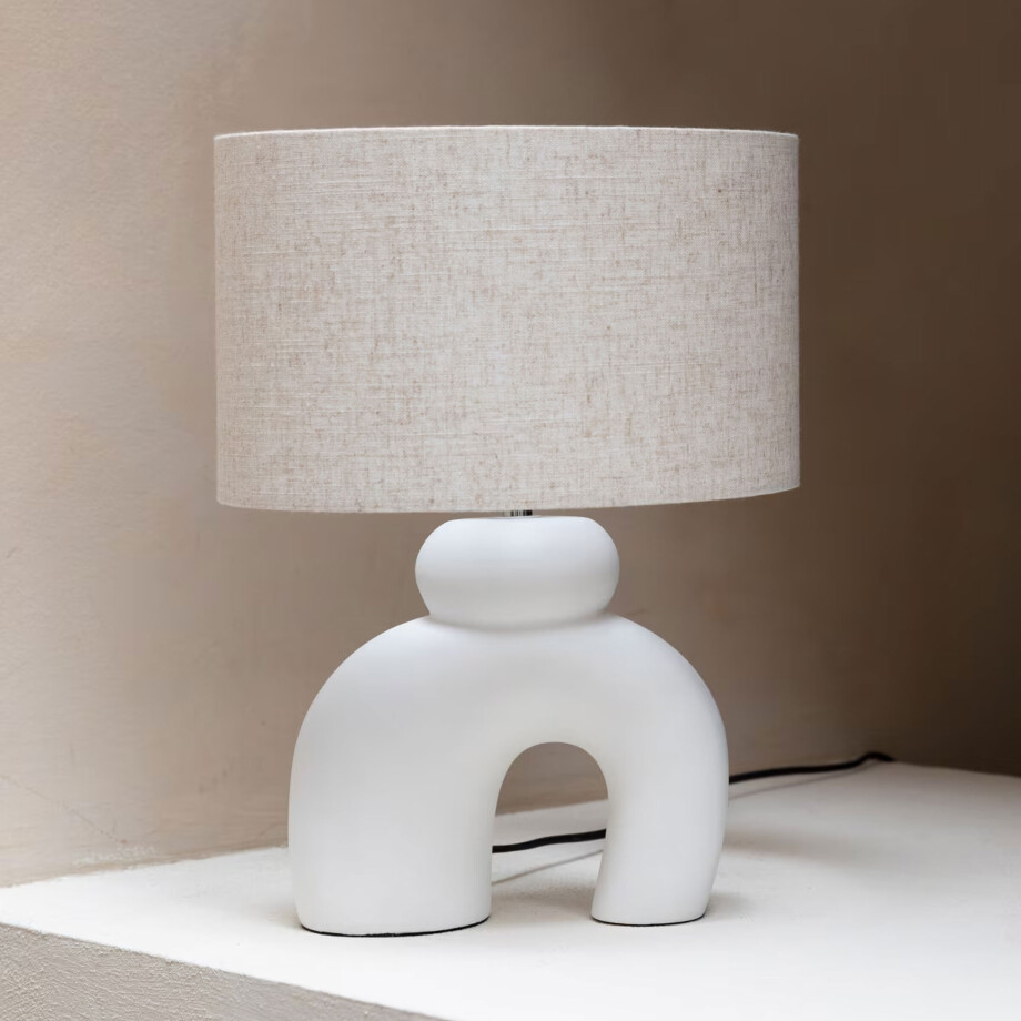 Zuiver Organische Tafellamp 'Bibi' Keramiek en linnen Zuiver Organische Tafellamp 'Bibi' Keramiek en linnen afbeelding