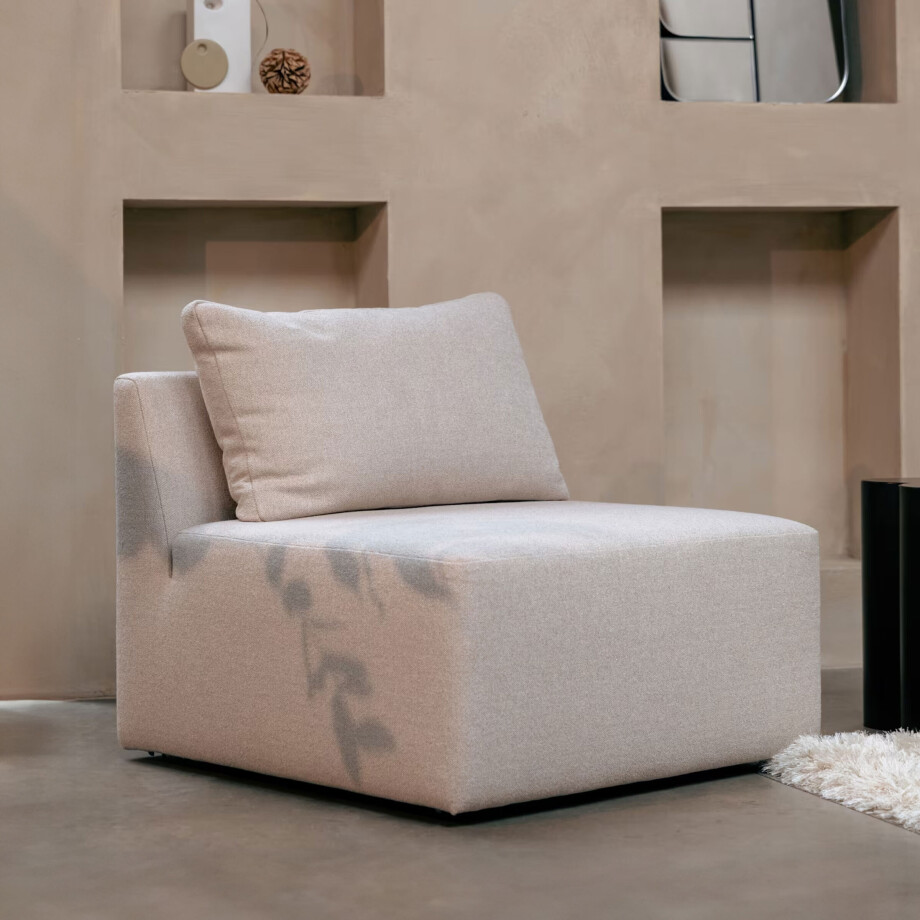 Zuiver Bank 'Prosper' 1-zits Element, kleur Zand afbeelding 1