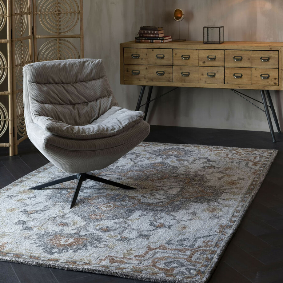 Dutchbone Vloerkleed 'Amori' 160 x 230cm, kleur Grijs Dutchbone Vloerkleed 'Amori' 160 x 230cm, kleur Grijs afbeelding 1