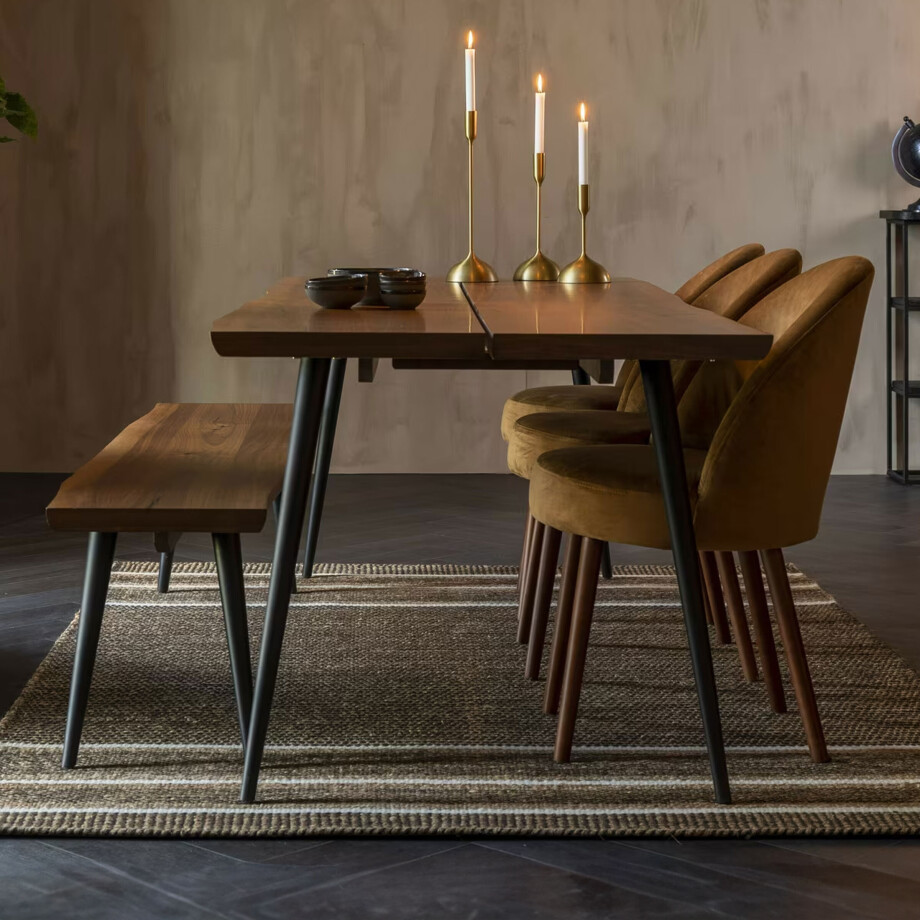 Dutchbone Vloerkleed 'Djahe' 160 x 230cm, kleur Naturel/Bruin afbeelding 1