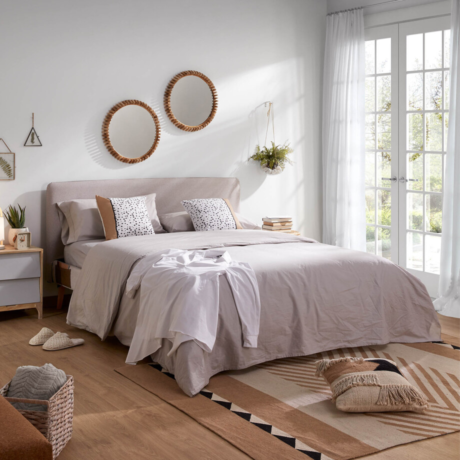 Kave Home Bed 'Dyla' 150 x 190cm, kleur Beige afbeelding 1