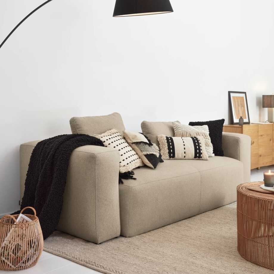 Kave Home 3-zits Bank 'Blok' 240cm, kleur Beige Kave Home 3-zits Bank 'Blok' 240cm, kleur Beige afbeelding 1