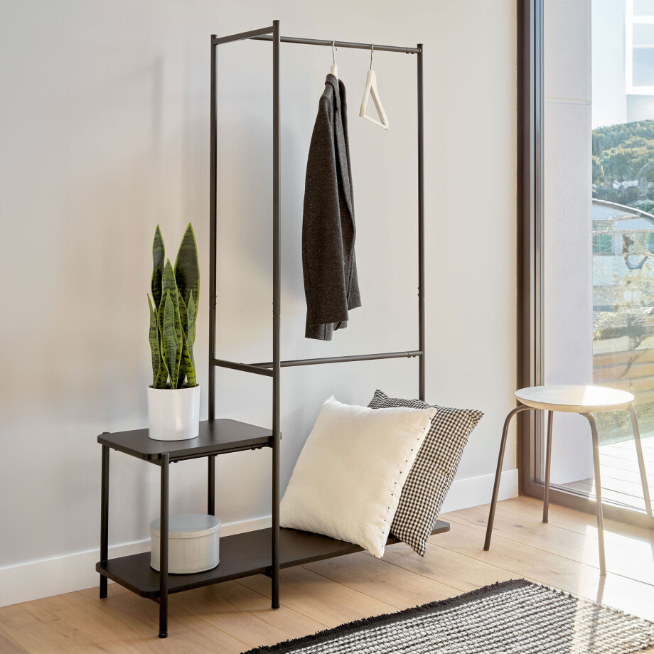 Kave Home Kledingrek 'Galatia' 150 x 100cm, kleur Zwart Kave Home Kledingrek 'Galatia' 150 x 100cm, kleur Zwart afbeelding 1