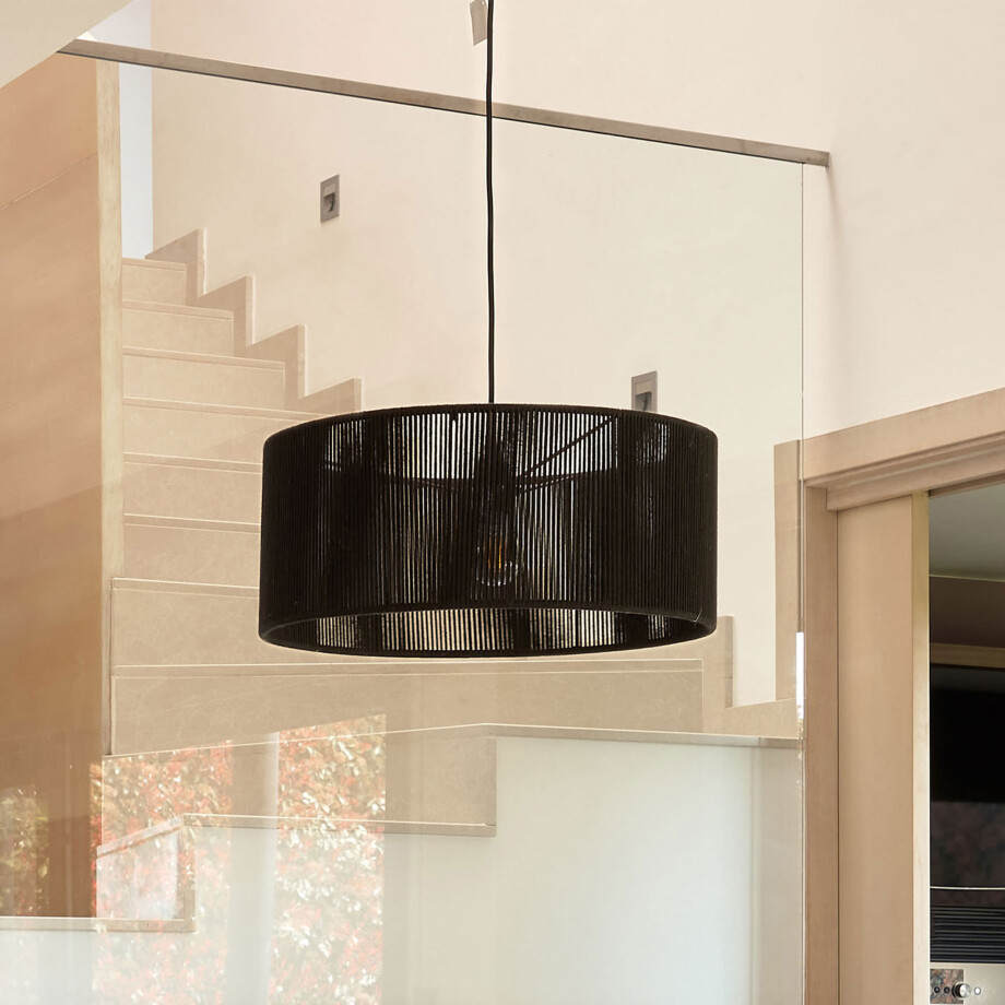 Kave Home Lampenkap 'Cantia' Jute, Ø47cm, kleur zwart Kave Home Lampenkap 'Cantia' Jute, Ø47cm, kleur zwart afbeelding 1