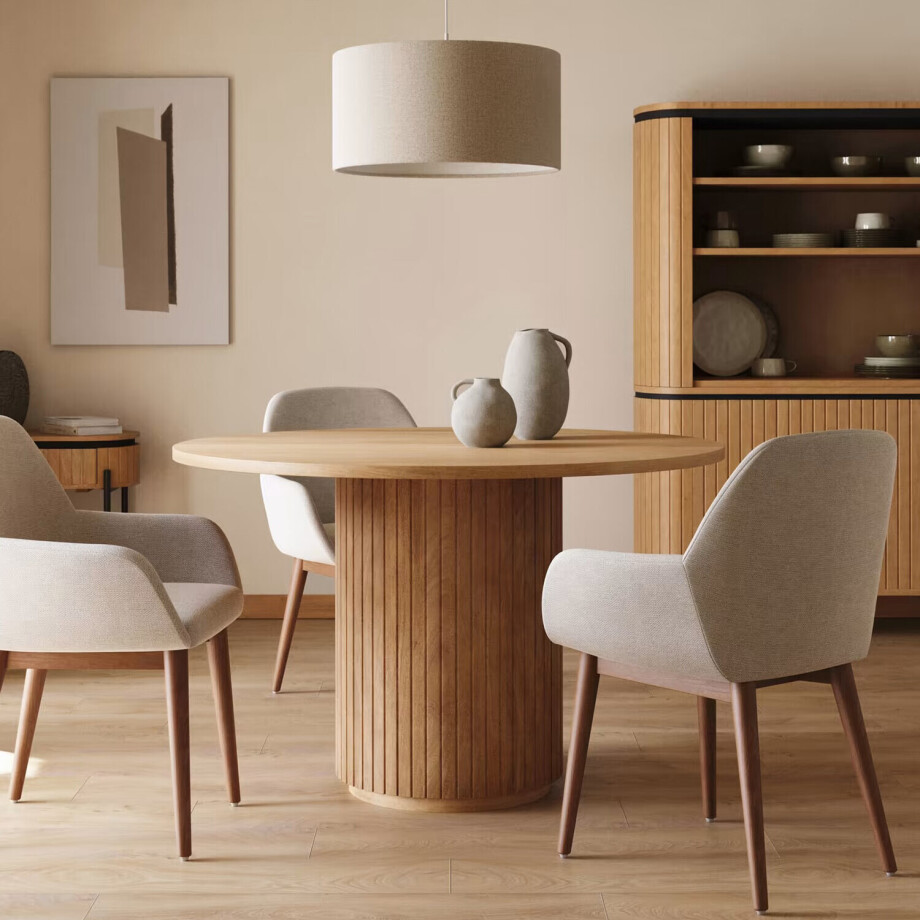 Kave Home Ronde Eettafel 'Licia' Mangohout, 120cm Kave Home Ronde Eettafel 'Licia' Mangohout, 120cm afbeelding 1