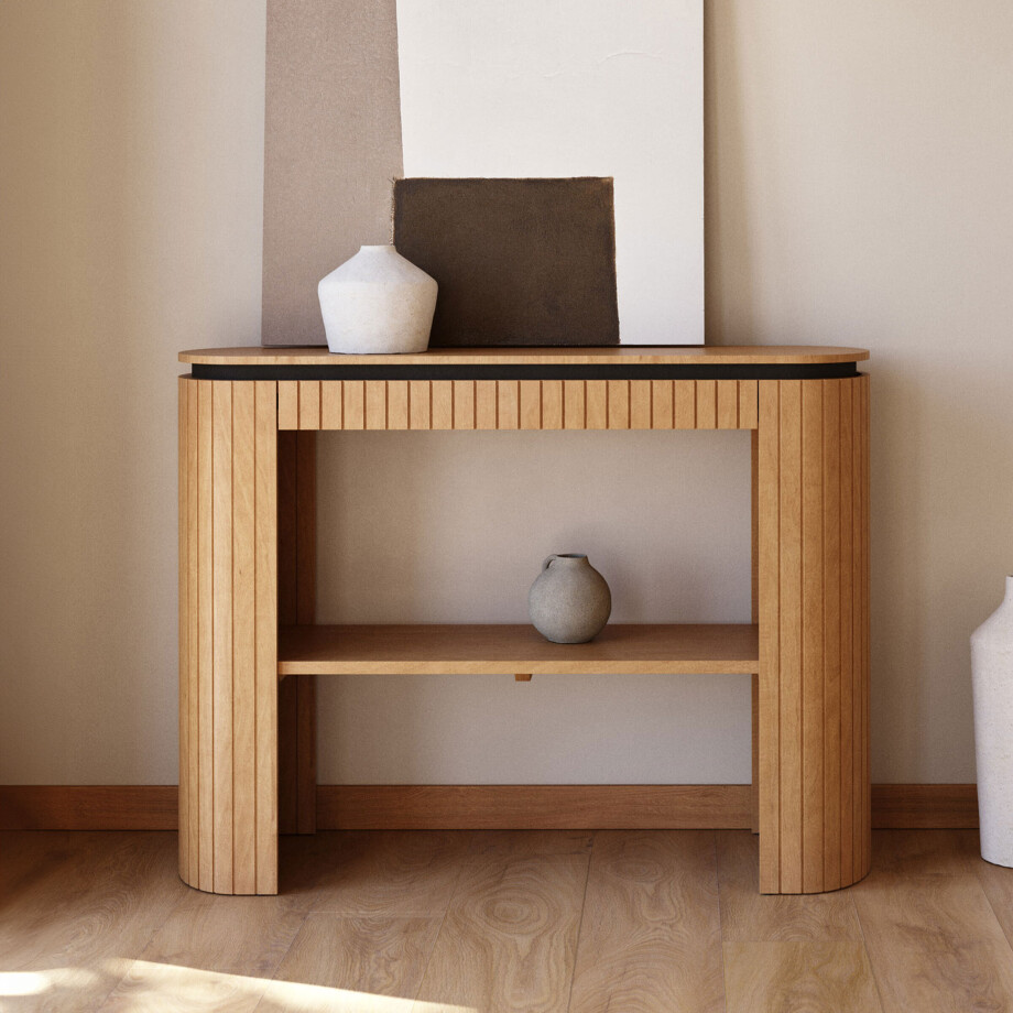 Kave Home Sidetable 'Licia' Mangohout, 120cm afbeelding 1